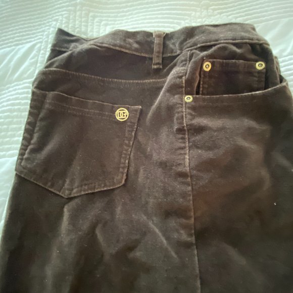 EUC~DG2 Diane Gilman Stretch Velvet straight leg Jean Women's~Brown sz 12 - Picture 8 of 12